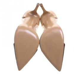 Pre Owned Gianvito Rossi Two Tone Leather and PVC Plexi Pumps Size 37