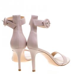 Pre Owned Gianvito Rossi Blush Pink Leather Portofino Ankle Strap Sandals Size 35