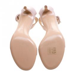 Pre Owned Gianvito Rossi Blush Pink Leather Portofino Ankle Strap Sandals Size 35