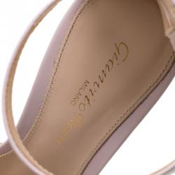 Pre Owned Gianvito Rossi Blush Pink Leather Portofino Ankle Strap Sandals Size 35