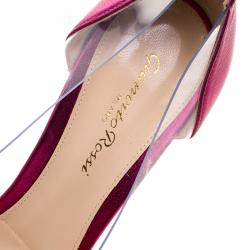 Pre Owned Gianvito Rossi Hot Pink Leather and PVC Plexi Pumps Size 38