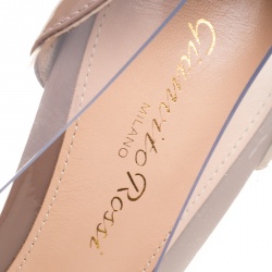 Pre Owned Gianvito Rossi Hazelnut Beige Patent Leather and PVC Plexi Pumps Size 36