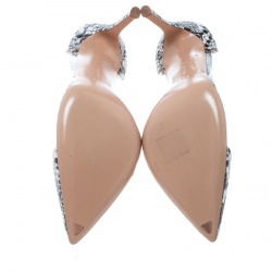 Pre Owned Gianvito Rossi Two Tone Python Leather and PVC Plexi Pumps Size 37.5