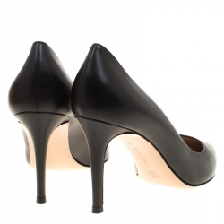 Pre Owned Gianvito Rossi Black Leather Pointed Toe Pumps Size 38.5