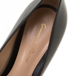 Pre Owned Gianvito Rossi Black Leather Pointed Toe Pumps Size 38.5