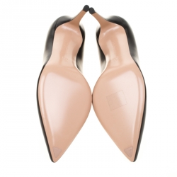 Pre Owned Gianvito Rossi Black Leather Pointed Toe Pumps Size 40.5