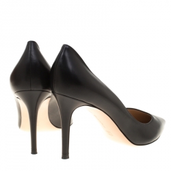Pre Owned Gianvito Rossi Black Leather Pointed Toe Pumps Size 40.5