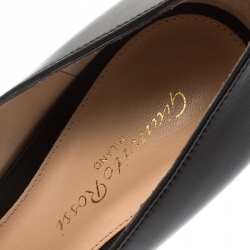 Pre Owned Gianvito Rossi Black Leather Pointed Toe Pumps Size 37.5