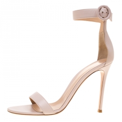 Pre Owned Gianvito Rossi Blush Pink Leather Portofino Ankle Strap Sandals Size 41