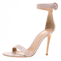 Pre Owned Gianvito Rossi Blush Pink Leather Portofino Ankle Strap Sandals Size 41