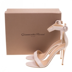 Pre Owned Gianvito Rossi Blush Pink Leather Portofino Ankle Strap Sandals Size 41