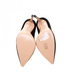 Pre Owned Gianvito Rossi Black Suede Pointed Toe Pumps Size 35.5