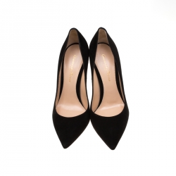 Pre Owned Gianvito Rossi Black Suede Pointed Toe Pumps Size 35.5