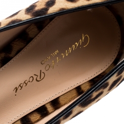 Pre Owned Gianvito Rossi Beige Leopard Print Pony Hair Pointed Toe Pumps Size 37