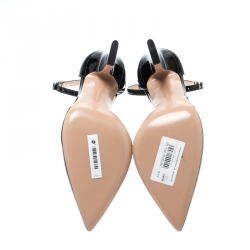 Pre Owned Gianvito Rossi Black Patent Leather Ankle Strap D'orsay Pumps Size 35