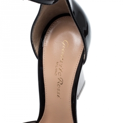 Pre Owned Gianvito Rossi Black Patent Leather Ankle Strap D'orsay Pumps Size 35