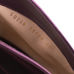 Pre Owned Gianvito Rossi Prune Purple Velvet Peep Toe Booties Size 40.5