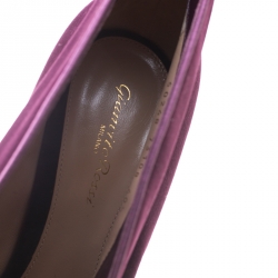 Pre Owned Gianvito Rossi Prune Purple Velvet Peep Toe Booties Size 40.5