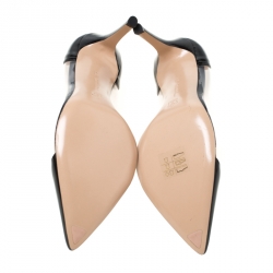 Pre Owned Gianvito Rossi Black Patent Leather and PVC Plexi Pumps Size 36