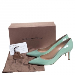 Pre Owned Gianvito Rossi Pistachio Green Pointed Toe Pumps Size 40.5