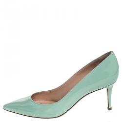 Pre Owned Gianvito Rossi Pistachio Green Pointed Toe Pumps Size 40.5
