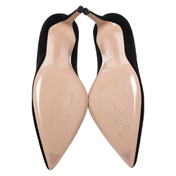 Pre Owned Gianvito Rossi Black Suede Pointed Toe Pumps Size 38