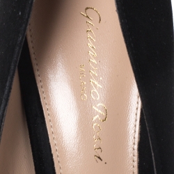 Pre Owned Gianvito Rossi Black Suede Pointed Toe Pumps Size 38