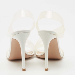 Pre Owned Gianvito Rossi White PVC Metropolis Sandals Size 37