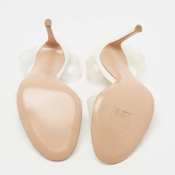 Pre Owned Gianvito Rossi White PVC Metropolis Sandals Size 37