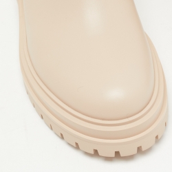 Pre Owned Gianvito Rossi Beige Leather Combat Boots Size 37.5