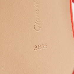 Pre Owned Gianvito Rossi Poppy Red Leather Manilla Sandals Size 38.5