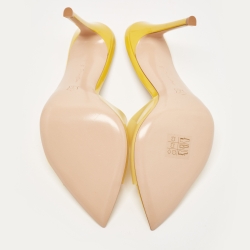Pre Owned Gianvito Rossi Yellow PVC Elle Slides Size 38