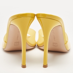 Pre Owned Gianvito Rossi Yellow PVC Elle Slides Size 38