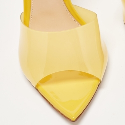 Pre Owned Gianvito Rossi Yellow PVC Elle Slides Size 38