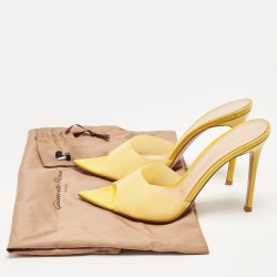 Pre Owned Gianvito Rossi Yellow PVC Elle Slides Size 38