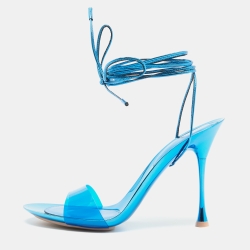Blue Pvc And Leather Spice Sandals