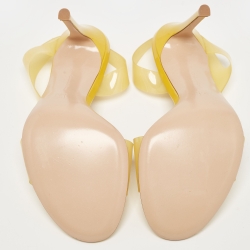 Pre Owned Gianvito Rossi Yellow PVC Metropolis Sandals Size 37