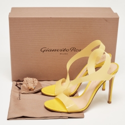 Pre Owned Gianvito Rossi Yellow PVC Metropolis Sandals Size 37