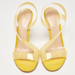 Pre Owned Gianvito Rossi Yellow PVC Metropolis Sandals Size 37