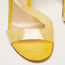 Pre Owned Gianvito Rossi Yellow PVC Metropolis Sandals Size 37