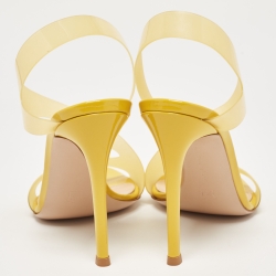 Pre Owned Gianvito Rossi Yellow PVC Metropolis Sandals Size 37