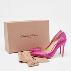 Pre Owned Gianvito Rossi Pink Glitter Gianvito Pumps Size 38