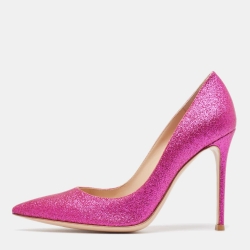 Pre Owned Gianvito Rossi Pink Glitter Gianvito Pumps Size 38