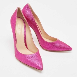 Pre Owned Gianvito Rossi Pink Glitter Gianvito Pumps Size 38