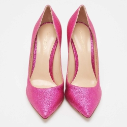 Pre Owned Gianvito Rossi Pink Glitter Gianvito Pumps Size 38