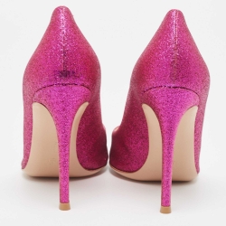 Pre Owned Gianvito Rossi Pink Glitter Gianvito Pumps Size 38