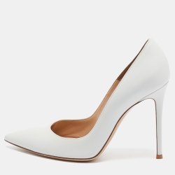 Pre Owned Gianvito Rossi White Leather Gianvito Pumps Size 40