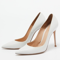 Pre Owned Gianvito Rossi White Leather Gianvito Pumps Size 40