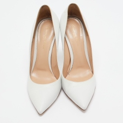 Pre Owned Gianvito Rossi White Leather Gianvito Pumps Size 40