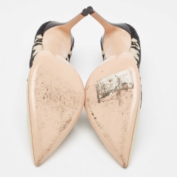 Pre Owned Gianvito Rossi Black/Beige Lace and Mesh Giada Pumps Size 40